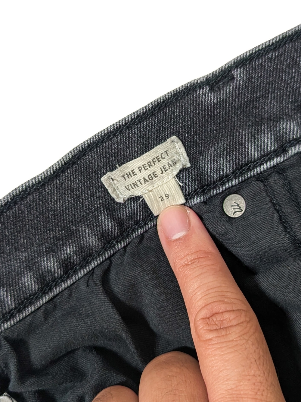 Madewell, The Perfect Vintage Jean, Faded Black Wash, Size 29, Straight Leg - Picture 14 of 16
